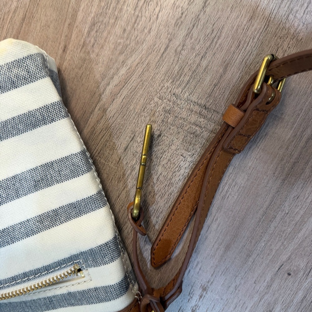 Fossil Fiona Striped Crossbody Bag with Tan Leather Trim - Picture 7 of 12